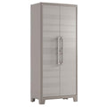 Keter Gulliver Kunststoffschrank hoch, beige, 80 x 44 x 182 cm, inkl. Einlegeböden, für drinnen und draußen geeignet, UV  und wasserbeständig (IPX3) : Garten