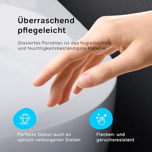 AM.PM Func   Spülrandlos Hänge WC, Tiefspül Toilette FlashClean, Wand WC mit Toilettendeckel mit Absenkautomatik, Hänge Toilette aus Keramik, Weiß, 49 cm lang : Baumarkt