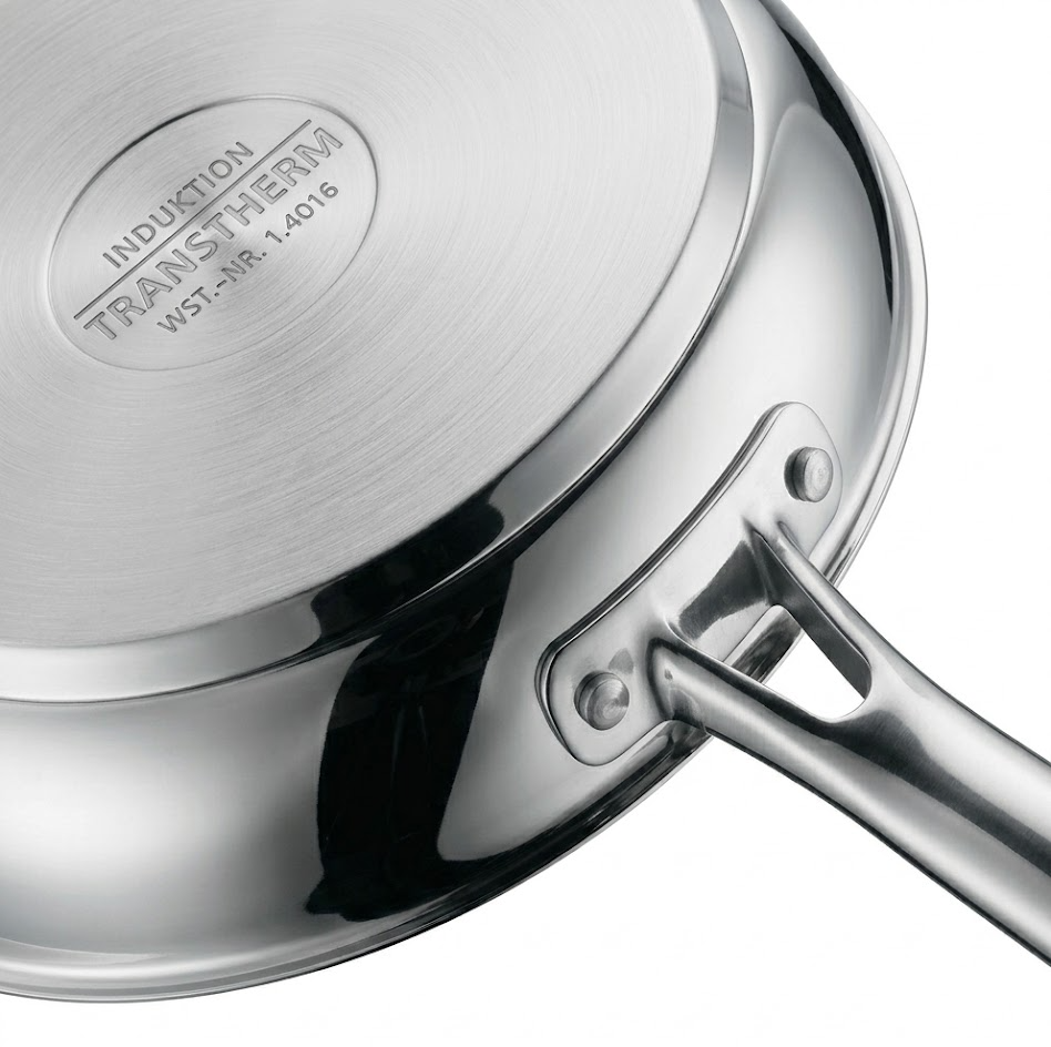 Hsgsvshsvshsv-Devil Pfannenset Induktion 2-teilig – Bratpfannen 24, 28 cm – Edelstahl Cromargan Antihaft Pfannen Set, beschichtet, spülmaschinengeeignet, backofenfest, hitzebeständig und kratzfest