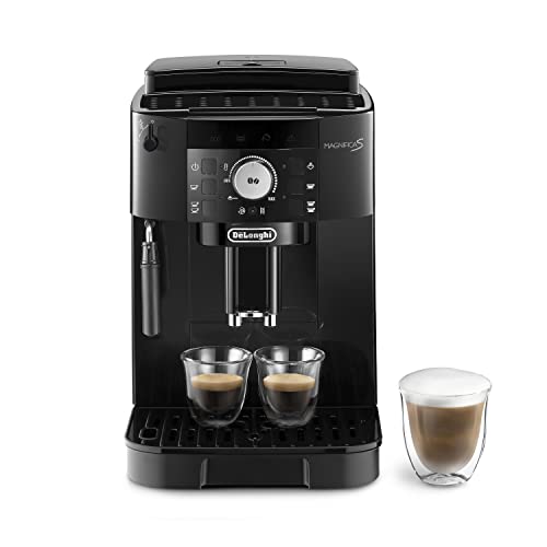 De'Longhi Magnifica S ECAM11.112.B, Kaffeevollautomat mit Milchaufschäumdüse für Cappuccino, mit Espresso Direktwahltasten und Drehregler, 2 Tassen Funktion, Schwarz