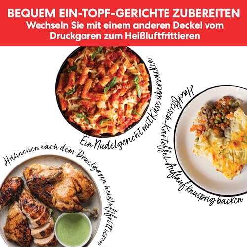 Instant Pot Pro Crisp 11 in 1 Elektro Multikocher – Schnellkochtopf, Heißluftfritteuse, Slow Cooker, Dampfgarer, Grill, Dörrgerät und Sous Vide Maschine – Schwarzer Edelstahl,1500 W, 7.6 L