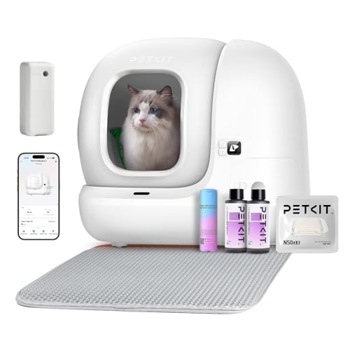 PETKIT Pura Max 2 Selbstreinigende Katzentoilette, 76L Katzenklo Selbstreinigend,xSecure,Geruchsbeseitigung,App Steuerung,Große Fassungsvermögen,Automatisches Katzenklo für Mehrere Katzen : Haustier