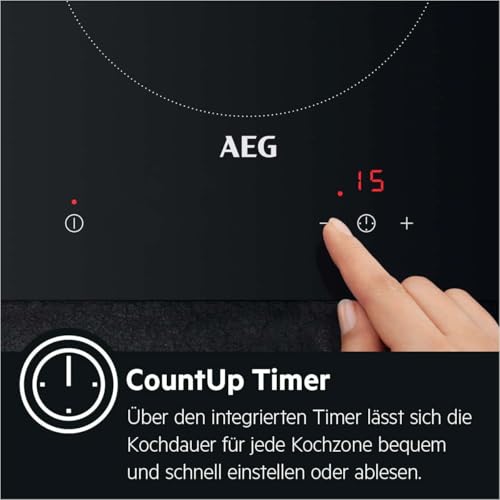 AEG Glaskeramikkochfeld autark 60cm – 4 Zonen mit Bräter  und Zweikreiskochzone – 14 Stufen – Edelstahlrahmen – Timer – Touch Bedienung je Zone – Kindersicherung – HK634060XB : Elektro Großgeräte