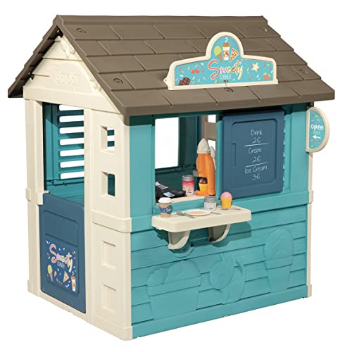 Smoby   Spielhaus Sweety Corner   Kinderspielhaus für drinnen und draußen, mit Verkaufstheke und viel Zubehör, ab 2 Jahren: Spielzeug