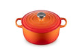 Le Creuset Signature Gusseisen Bräter mit Deckel, Ø 24 cm, Rund, Für alle Herdarten und Induktion geeignet, Volumen: 4,2 l, 4,305 kg, Ofenrot, 21177240902430 : Küche, Haushalt &amp; Wohnen