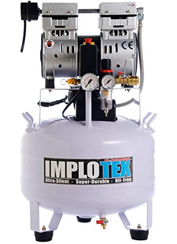 IMPLOTEX 850W Silent Flüsterkompressor Druckluftkompressor 55dB leise ölfrei Kompressor (850W 30 Liter ohne Zubehör) : Baumarkt