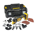 DEWALT Multi Tool/ Multifunktionswerkzeug (18 Volt, 2,0 Ah Akku, bürstenlos, LED Arbeitslampe, Airlock System, inkl. 35 teiliges Zubehör Set, 2 Akkus, Schnell Ladegerät und TSTAK Box II) DCS355D2 : Baumarkt