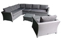 Ragnarök Möbeldesign PolyRattan   DEUTSCHE Marke   EIGNENE Produktion   8 Jahre GARANTIE auf UV Besträndigkeit   Lounge Garten Möbel Glas Polster Grau Gartenmöbel Aluminium Rostfrei Sofa : Garten