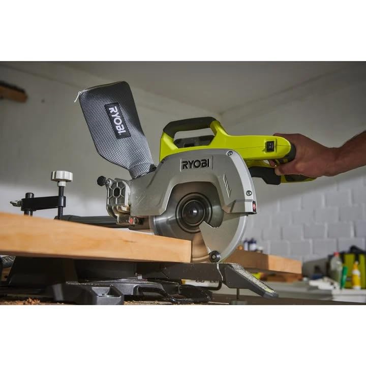 RYOBI 18 V ONE  Akku Kapp oderGehrungssäge R18MS216 0, Kappsäge mit Zugfunktion, stufenloser Gehrungswinkel, Neigungswinkel 0°   45°, Tischplatte aus Aluminium Druckguss, ohne Akku und Ladegerät : Baumarkt