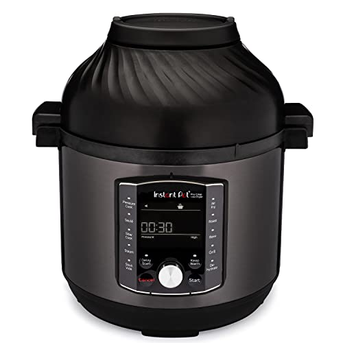 Instant Pot Pro Crisp 11 in 1 Elektro Multikocher – Schnellkochtopf, Heißluftfritteuse, Slow Cooker, Dampfgarer, Grill, Dörrgerät und Sous Vide Maschine – Schwarzer Edelstahl,1500 W, 7.6 L