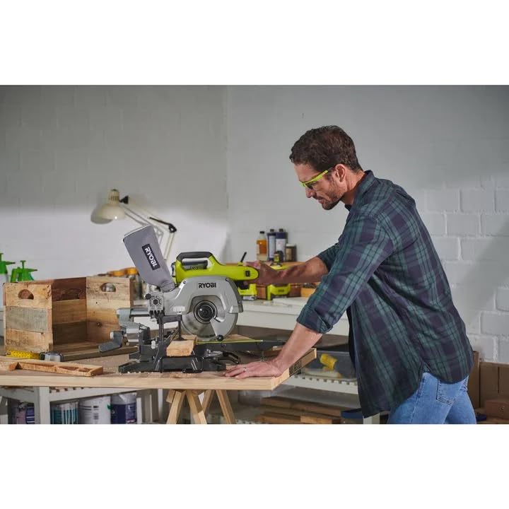RYOBI 18 V ONE  Akku Kapp oderGehrungssäge R18MS216 0, Kappsäge mit Zugfunktion, stufenloser Gehrungswinkel, Neigungswinkel 0°   45°, Tischplatte aus Aluminium Druckguss, ohne Akku und Ladegerät : Baumarkt