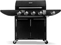 Premium Plus 4 1 Gasbrenner Grill BBQ Grill Propan Terrasse Aufbewahrung inkl. Seitenbrenner, Schlauch &amp; Regler und Abdeckung : Garten